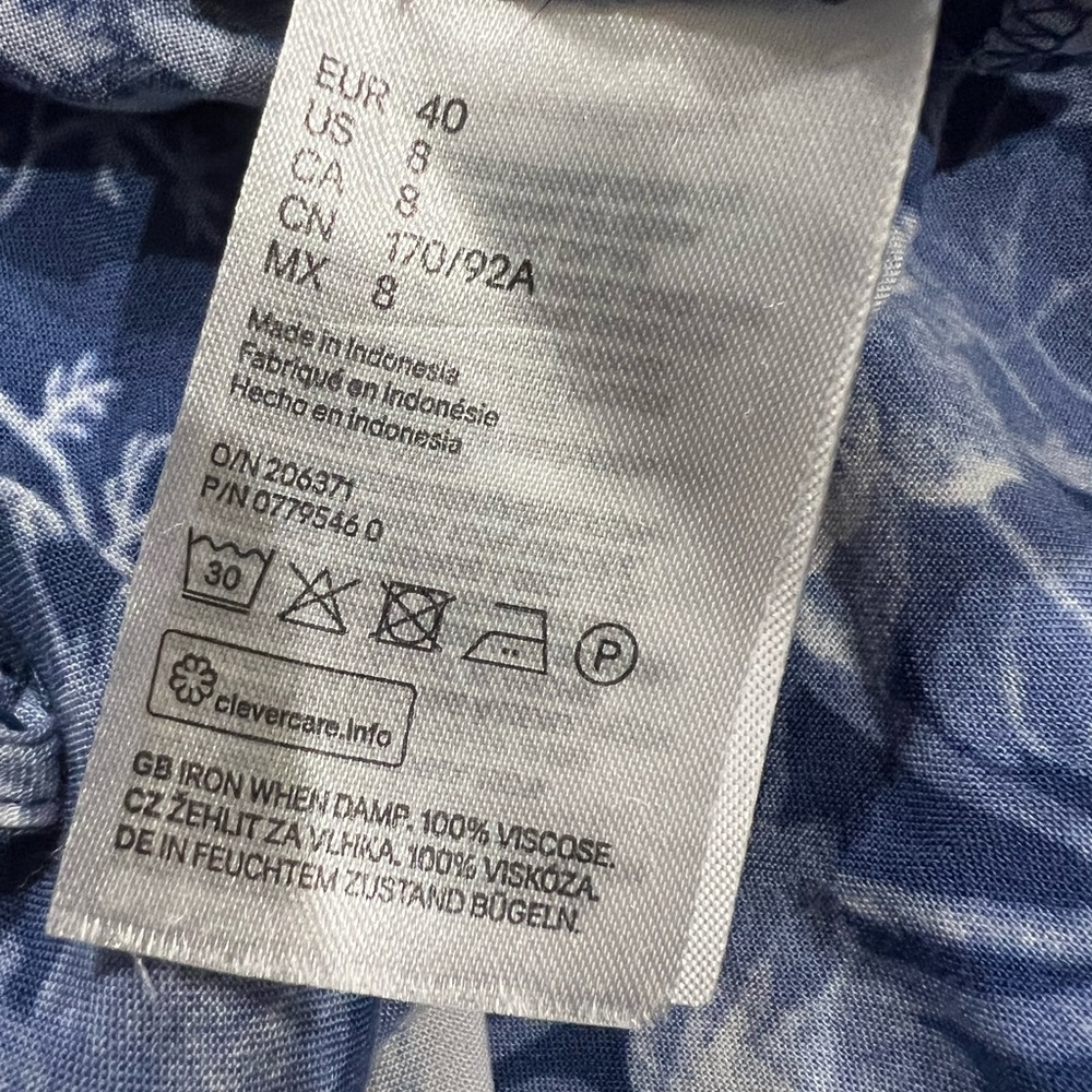 H&M Floral Blue Dress, 8 - Picture 6 of 8